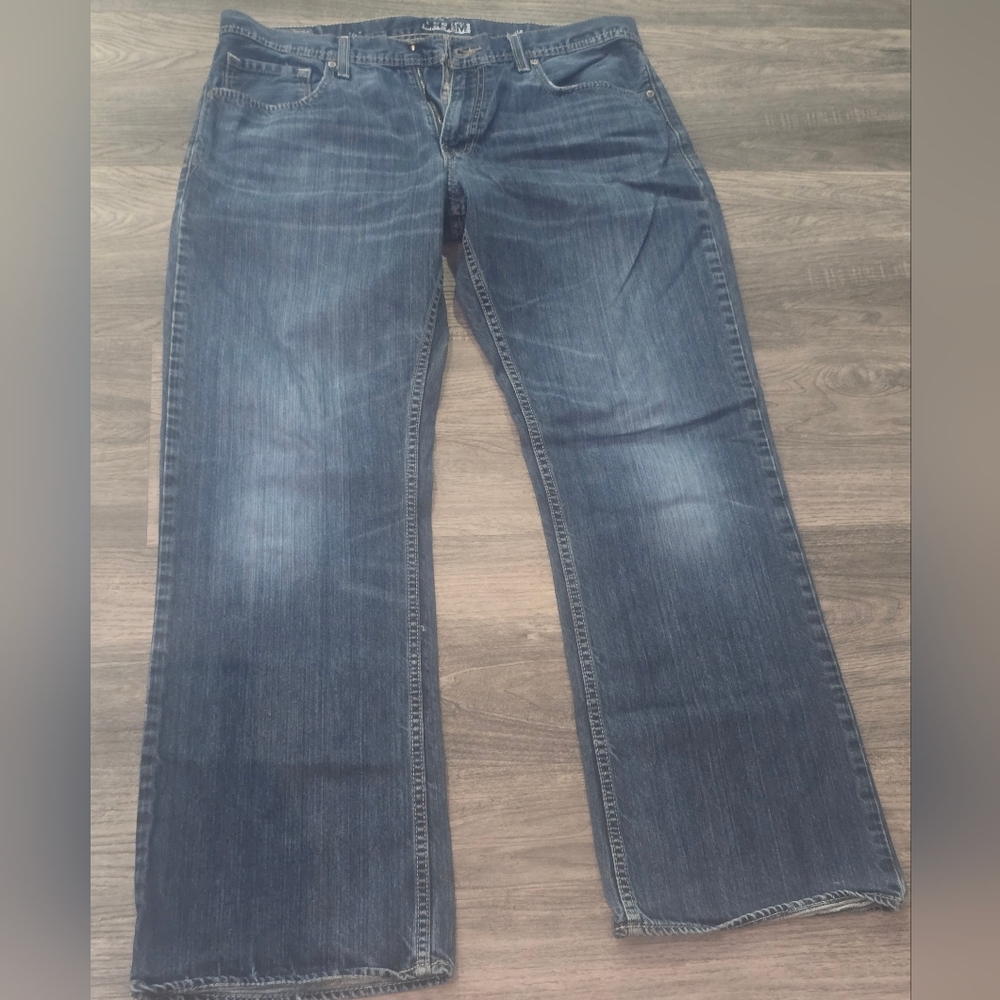 Reclaimed Vintage Men’s Bootcut Jeans in Dark Blue Wash